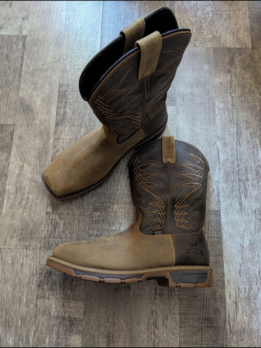 Irish Setter Brown Tan Work Pull-On Boots